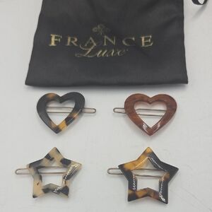 France Luxe Tortoise Hair Barettes Set